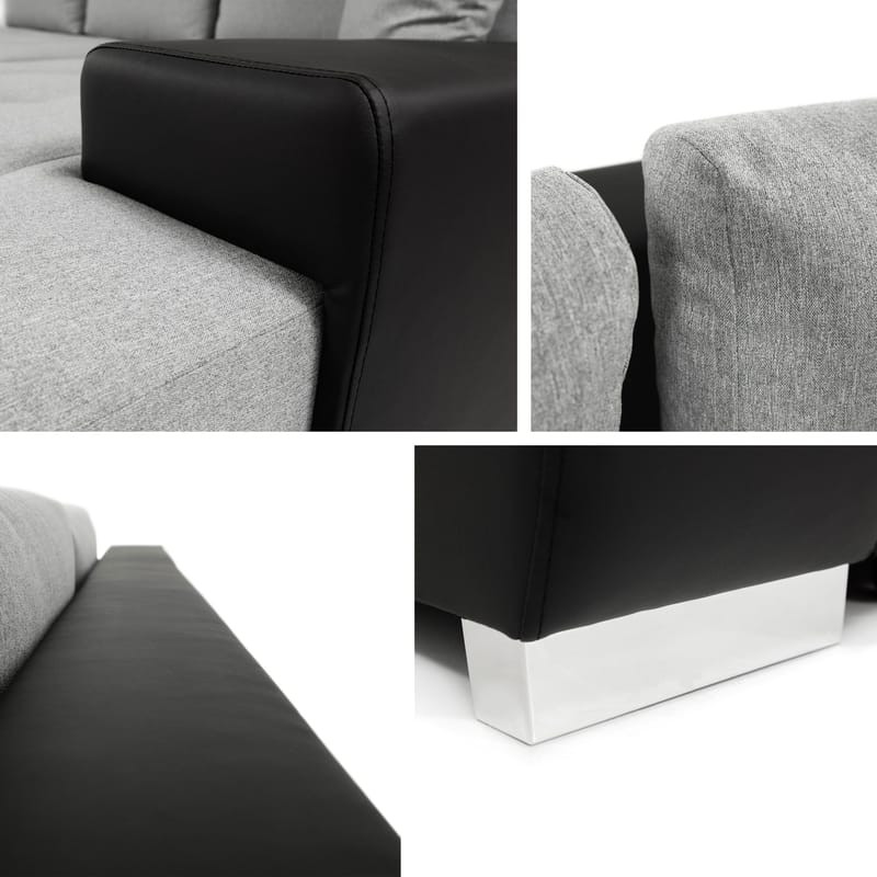Cerys Vänster L-formad Bäddsoffa 140x252 cm med Förvaring i Tyg - Beige - Möbler - Soffa - Bäddsoffa - Bäddsoffa längsbäddad