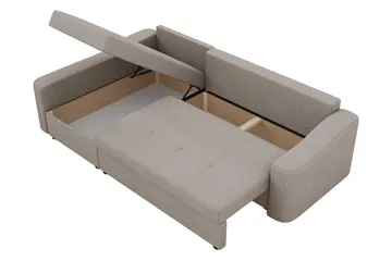 Chaman Bäddsoffa med Divan 3-sits i Plysch - Beige - Möbler - Soffa - Bäddsoffa - Bäddsoffa divan