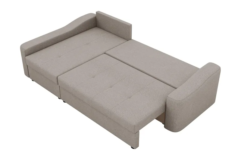 Chaman Bäddsoffa med Divan 3-sits i Plysch - Beige - Möbler - Soffa - Bäddsoffa - Bäddsoffa divan