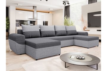 Chameli Bäddsoffa Dubbeldivan 4-sits - Ljusgrå/Mörkgrå - Möbler - Soffa - Bäddsoffa - U bäddsoffa