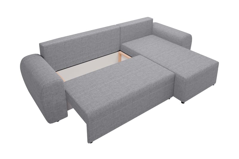 Chameli Bäddsoffa med Divan 3-sits - Ljusgrå/Svart - Möbler - Soffa - Bäddsoffa - Bäddsoffa divan