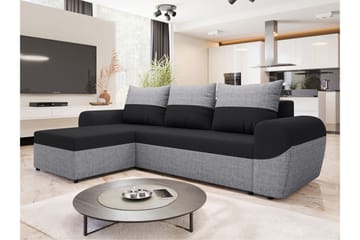 Chameli Bäddsoffa med Divan 3-sits - Ljusgrå/Svart - Möbler - Soffa - Bäddsoffa - Bäddsoffa divan