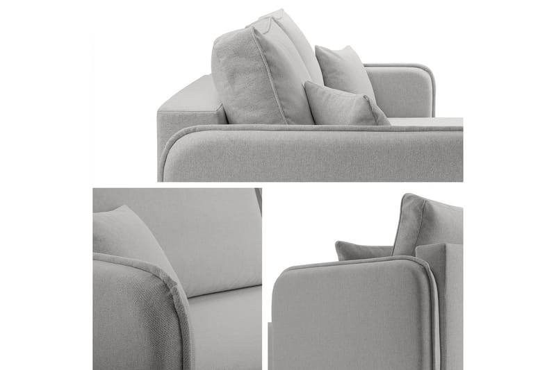 Chandru Bäddsoffa med Divan 3-sits - Grå - Möbler - Soffa - Bäddsoffa - Bäddsoffa divan