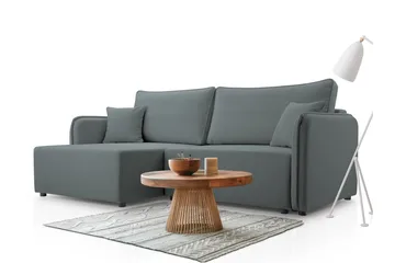 Chandru Bäddsoffa med Divan 3-sits - Grå - Möbler - Soffa - Bäddsoffa - Bäddsoffa divan