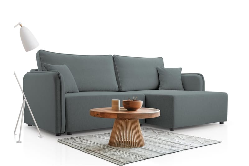 Chandru Bäddsoffa med Divan 3-sits - Grå - Möbler - Soffa - Bäddsoffa - Bäddsoffa divan