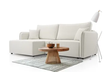 Chandru Bäddsoffa med Divan 3-sits i Plysch - Beige - Möbler - Soffa - Bäddsoffa - Bäddsoffa divan