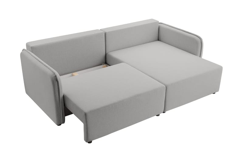 Chandru Bäddsoffa med Divan 3-sits i Plysch - Grå - Möbler - Soffa - Bäddsoffa - Bäddsoffa divan