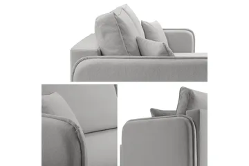 Chandru Bäddsoffa med Divan 3-sits i Plysch - Beige - Möbler - Soffa - Bäddsoffa - Bäddsoffa divan