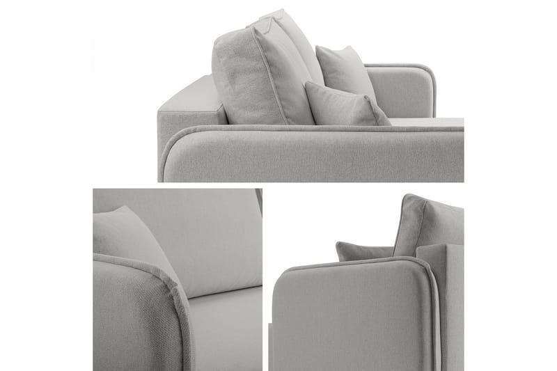 Chandru Bäddsoffa med Divan 3-sits i Plysch - Beige - Möbler - Soffa - Bäddsoffa - Bäddsoffa divan