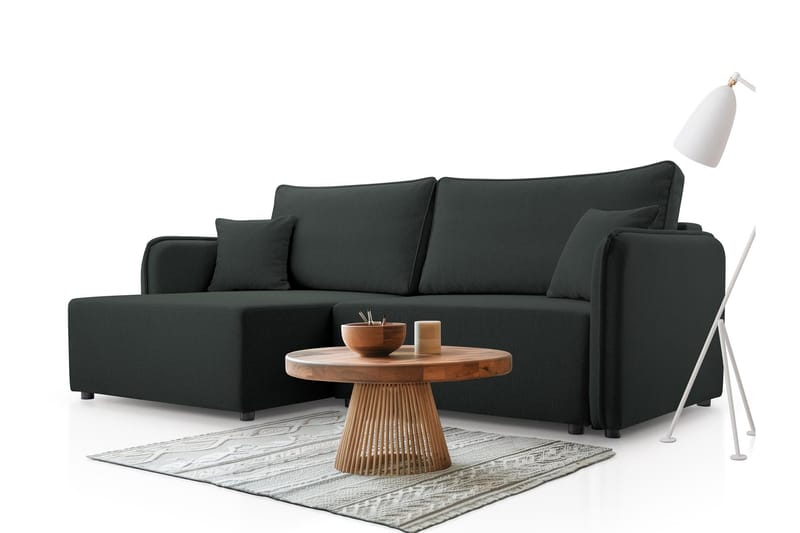 Chandru Bäddsoffa med Divan 3-sits - Svart - Möbler - Soffa - Bäddsoffa - Bäddsoffa divan