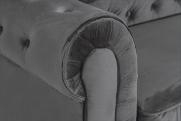 Chesterfield Deluxe 3-sits Framåtbäddad bäddsoffa i sammet - Mörkgrå Sammet - Möbler - Soffa - Bäddsoffa - 3 sits bäddsoffa