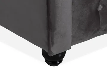 Chesterfield Deluxe 3-sits Framåtbäddad bäddsoffa i sammet - Mörkgrå Sammet - Möbler - Soffa - Bäddsoffa - 3 sits bäddsoffa