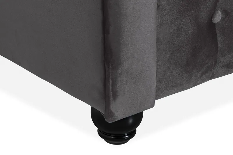 Chesterfield Deluxe 3-sits Framåtbäddad bäddsoffa i sammet - Mörkgrå Sammet - Möbler - Soffa - Bäddsoffa - 3 sits bäddsoffa