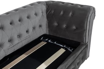 Chesterfield Deluxe 3-sits Framåtbäddad bäddsoffa i sammet - Mörkgrå Sammet - Möbler - Soffa - Bäddsoffa - 3 sits bäddsoffa