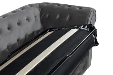 Chesterfield Deluxe 3-sits Framåtbäddad bäddsoffa i sammet - Mörkgrå Sammet - Möbler - Soffa - Bäddsoffa - 3 sits bäddsoffa