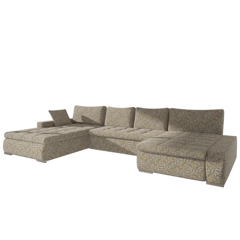 Cillo 5-sits U-formad bäddsoffa med dubbeldivan, beige