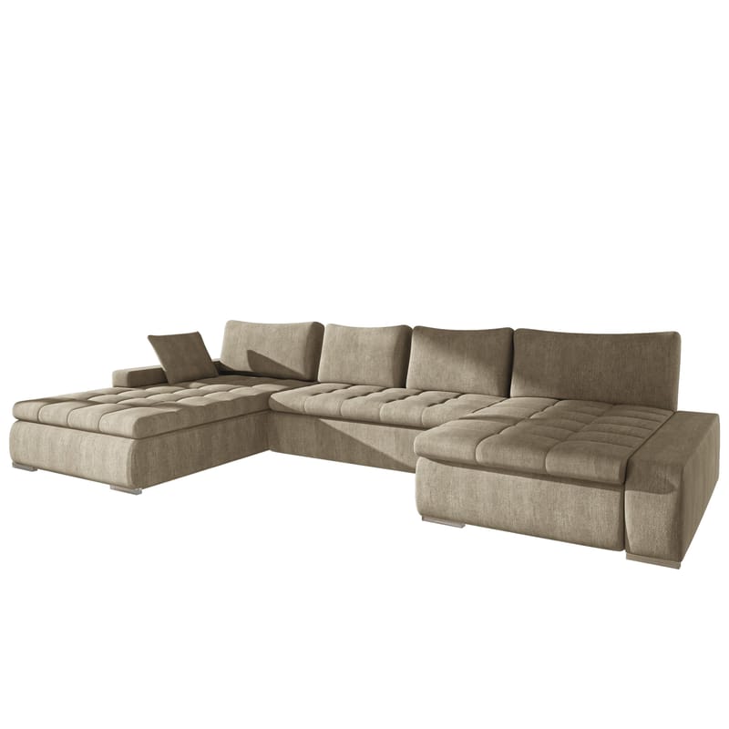 Cillo 5-sits U-formad bäddsoffa med dubbeldivan, beige