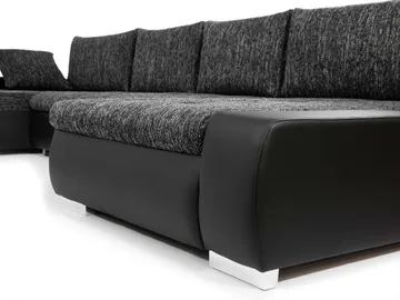 Cillo 5-sits U-formad bäddsoffa med dubbeldivan - grå - Möbler - Soffa - Bäddsoffa - Hörnbäddsoffa