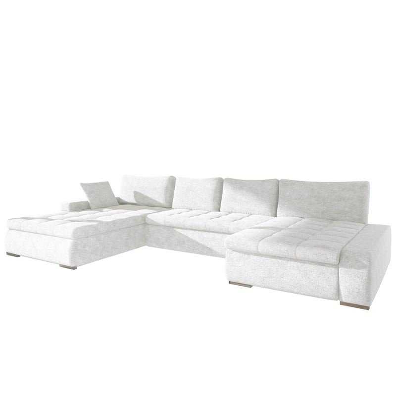 Cillo 5-sits U-formad bäddsoffa med dubbeldivan, vit