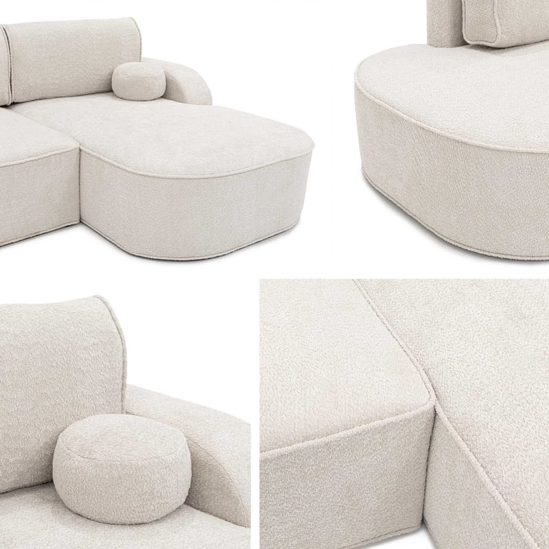 Cinrel Bäddsoffa med Divan 3-sits - Beige - Möbler - Soffa - Bäddsoffa - Bäddsoffa divan