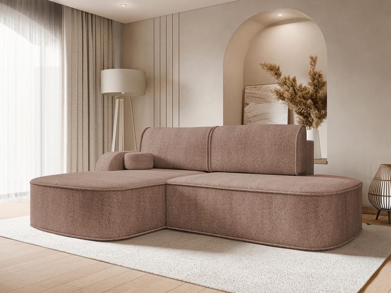 Cinrel Bäddsoffa med Divan 3-sits - Rosa - Möbler - Soffa - Bäddsoffa - Bäddsoffa divan