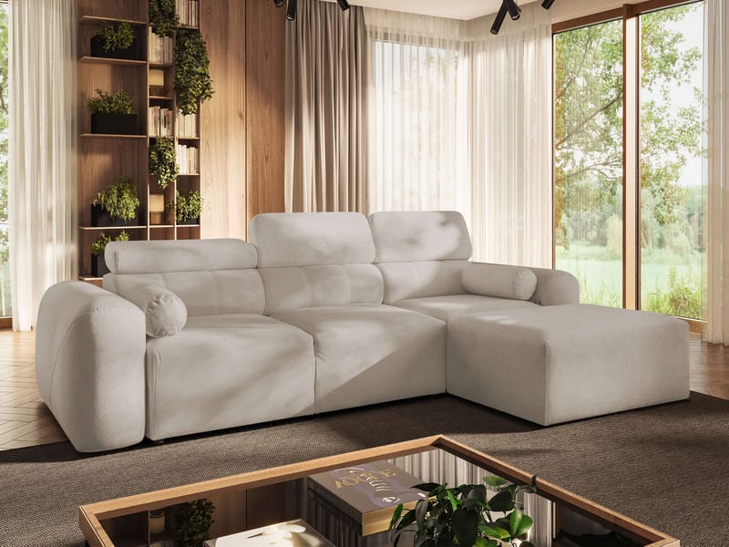 Clement 3-sits Bäddsoffa med Divan Högervänd - Beige - Möbler - Soffa - Bäddsoffa - Hörnbäddsoffa