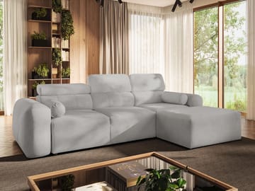 Clement 3-sits Bäddsoffa med Divan Högervänd - Ljusgrå - Möbler - Soffa - Bäddsoffa - Hörnbäddsoffa