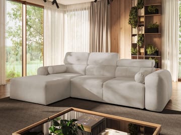 Clement 3-sits Bäddsoffa med Divan Vänstervänd - Beige - Möbler - Soffa - Bäddsoffa - Hörnbäddsoffa