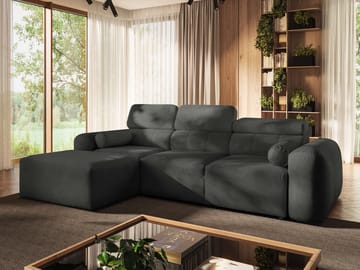 Clement 3-sits Bäddsoffa med Divan Vänstervänd - Mörkgrå - Möbler - Soffa - Bäddsoffa - Hörnbäddsoffa