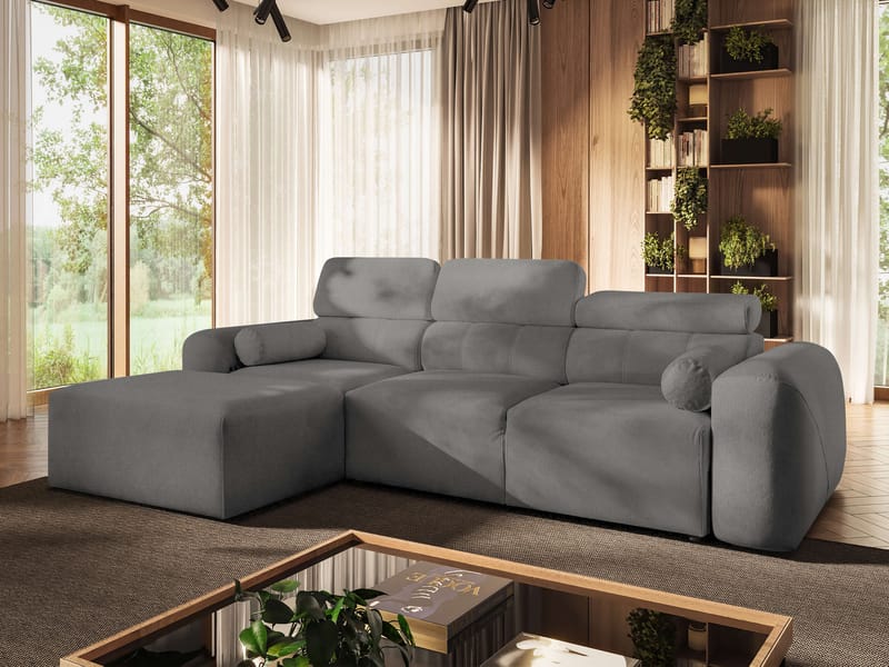 Clement 3-sits Bäddsoffa med Divan Vänstervänd - Mellangrå - Möbler - Soffa - Bäddsoffa - Hörnbäddsoffa