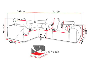 Clement 4-sits Hörnbäddsoffa Vänstervänd - beige - Möbler - Soffa - Bäddsoffa - Hörnbäddsoffa