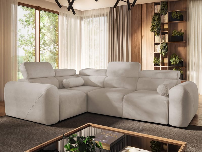 Clement 4-sits Hörnbäddsoffa Vänstervänd - beige - Möbler - Soffa - Bäddsoffa - Hörnbäddsoffa