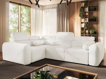 Clement 4-sits Hörnbäddsoffa Vänstervänd - vit - Möbler - Soffa - Bäddsoffa - Hörnbäddsoffa