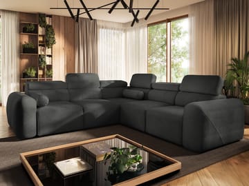 Clement 5-sits Hörnbäddsoffa Högervänd - svart - Möbler - Soffa - Bäddsoffa - Hörnbäddsoffa
