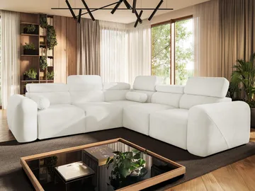 Clement 5-sits Hörnbäddsoffa Högervänd - vit - Möbler - Soffa - Bäddsoffa - Hörnbäddsoffa