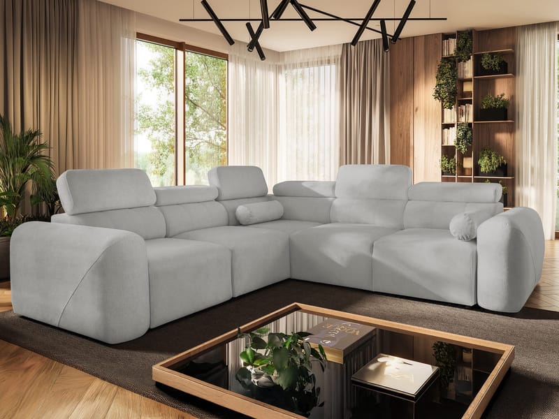 Clement 5-sits Hörnbäddsoffa Vänstervänd - ljusgrå - Möbler - Soffa - Bäddsoffa - Hörnbäddsoffa