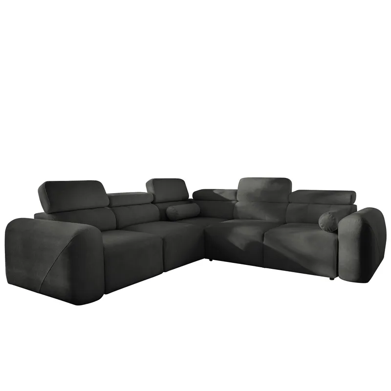 Clement 5-sits Hörnbäddsoffa Vänstervänd, svart