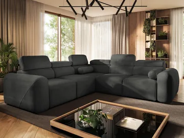 Clement 5-sits Hörnbäddsoffa Vänstervänd - svart - Möbler - Soffa - Bäddsoffa - Hörnbäddsoffa