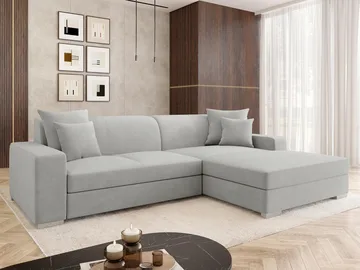 Corvik 3-sits Bäddsoffa med divan och förvaring - grå - Möbler - Soffa - Bäddsoffa - Hörnbäddsoffa