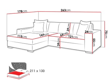 Corvik 3-sits Bäddsoffa med divan och förvaring - vit - Möbler - Soffa - Bäddsoffa - Hörnbäddsoffa