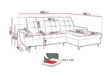 Crystalina Bäddsoffa med Divan 3-sits - Beige - Möbler - Soffa - Bäddsoffa - Bäddsoffa divan