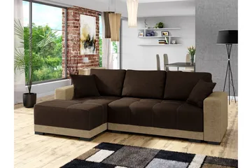 Dallas Divanbäddsoffa 240x140x80 cm - Brun - Möbler - Soffa - Bäddsoffa - Bäddsoffa längsbäddad