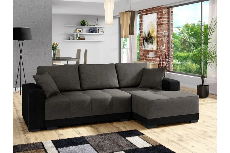 Dallas Divanbäddsoffa 240x140x80 cm - Grå - Möbler - Soffa - Bäddsoffa - Bäddsoffa divan