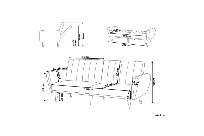 Debrina Bäddsoffa 3-sits - Grå - Möbler - Soffa - Bäddsoffa - 3 sits bäddsoffa