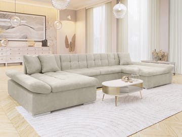 Dewitt 5-sits U-formad Bäddsoffa - Beige - Möbler - Soffa - Bäddsoffa - U bäddsoffa
