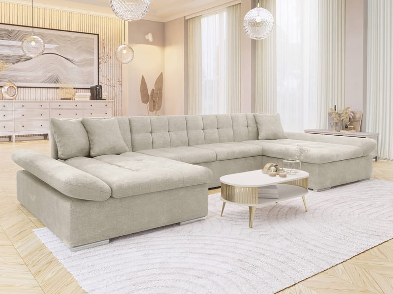 Dewitt 5-sits U-formad Bäddsoffa - Beige - Möbler - Soffa - Bäddsoffa - U bäddsoffa