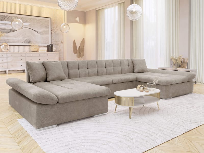 Dewitt 5-sits U-formad Bäddsoffa - Mörkbeige - Möbler - Soffa - Bäddsoffa - U bäddsoffa