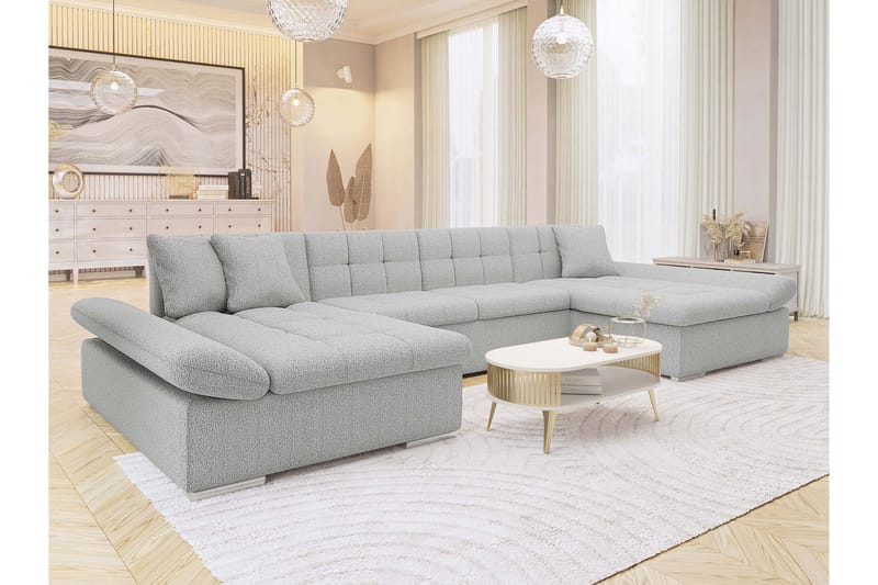Dewitt Bäddsoffa Dubbeldivan 5-sits - Grå - Möbler - Soffa - Bäddsoffa - U bäddsoffa