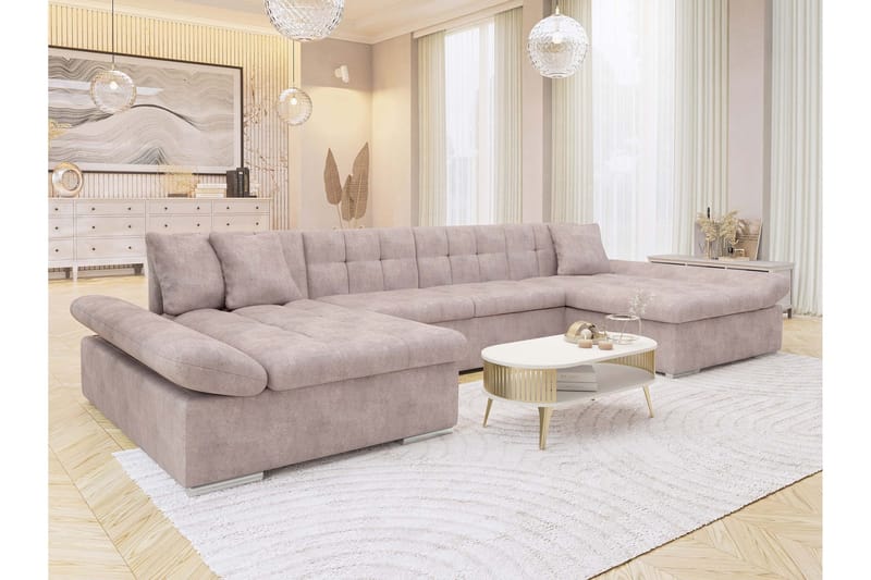 Dewitt Bäddsoffa Dubbeldivan 5-sits - Rosa - Möbler - Soffa - Bäddsoffa - U bäddsoffa