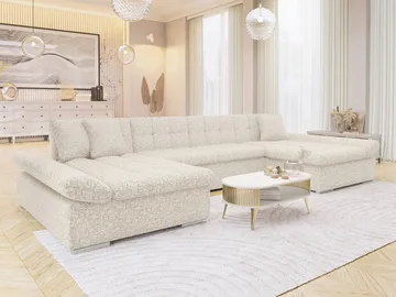 Dewitt U-formad 5-sits Bäddsoffa med förvaring - beige - Möbler - Soffa - Bäddsoffa - Hörnbäddsoffa